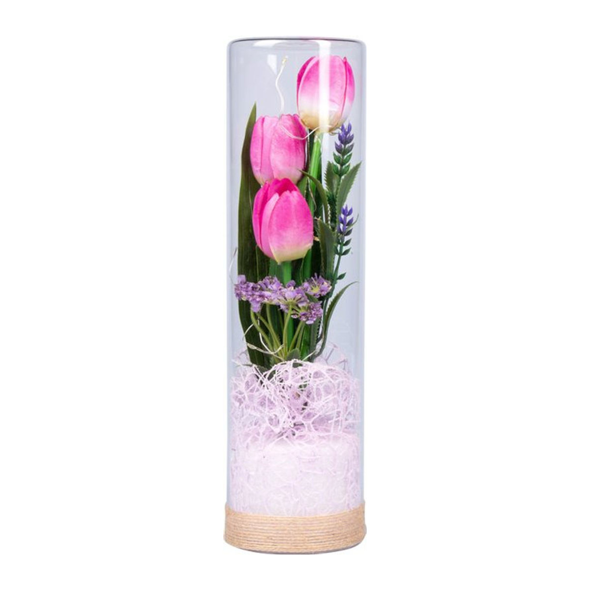 LED-Glasdeko Tulpen von viva domo in mehrfarbig Grün und Lila - Bild 1