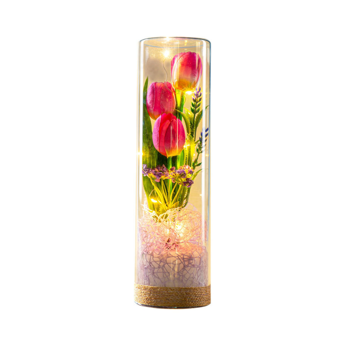 LED-Glasdeko Tulpen von viva domo in mehrfarbig Grün und Lila - Bild 2
