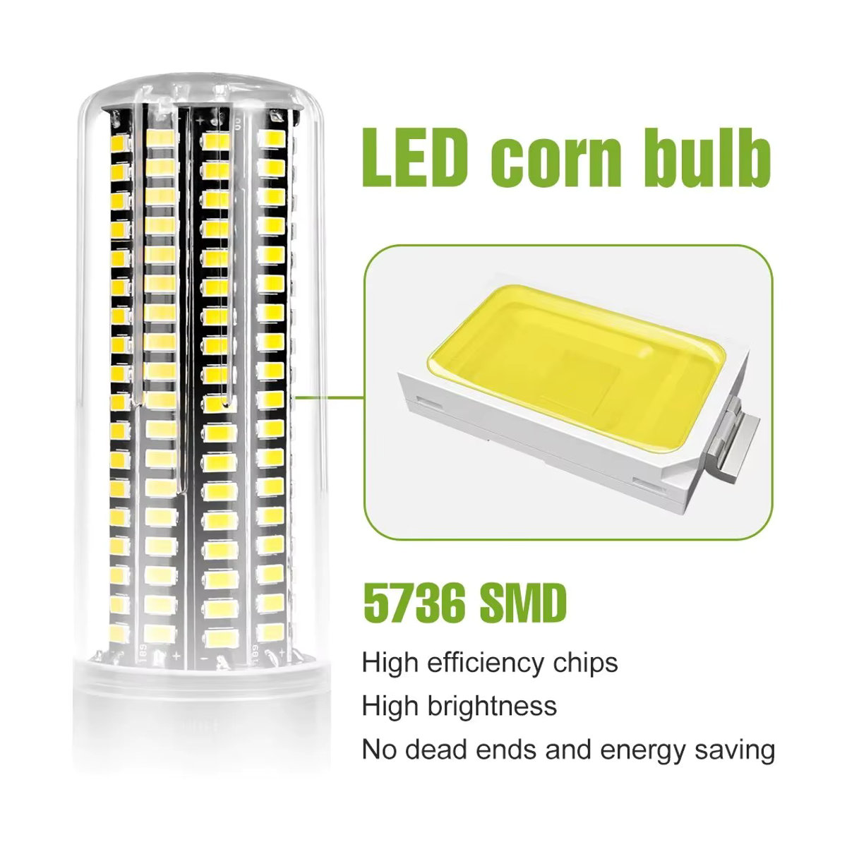 LED-Glühbirne für E27 E14 B22 Deckenleuchten mit 5736 SMD Chips, flimmerfrei, wählbar in Kaltweiß oder Warmweiß - Bild 3