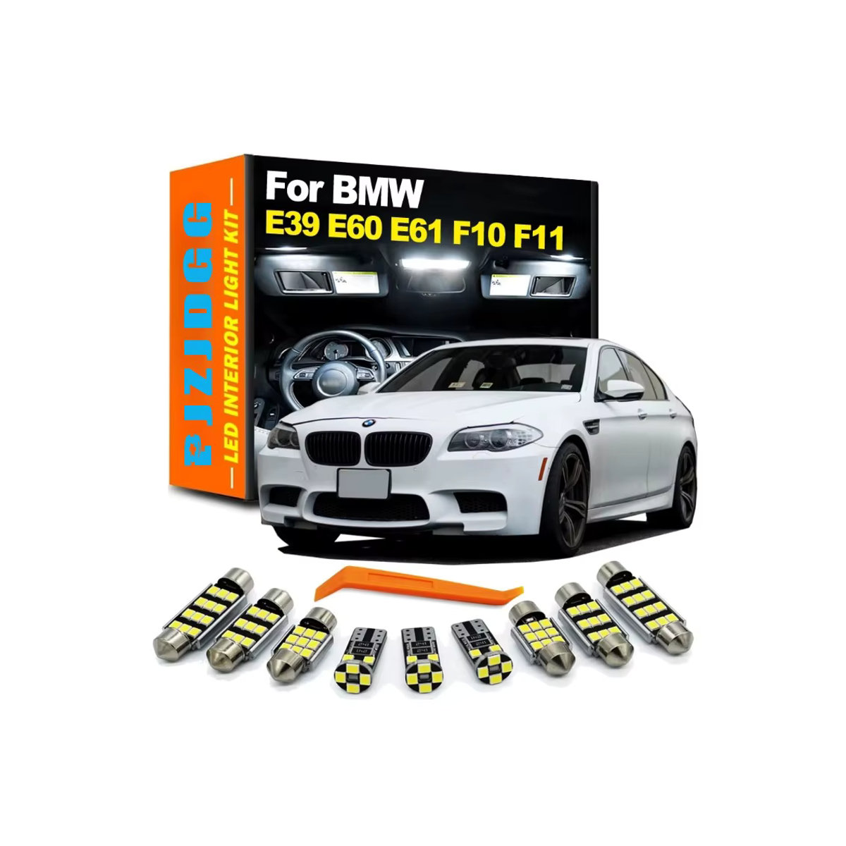 LED Innenraumbeleuchtung Set für BMW 5er E39 E60 E61 F10 F11 Limousine und Touring Modelle von 1995 bis 2017 - Bild 6