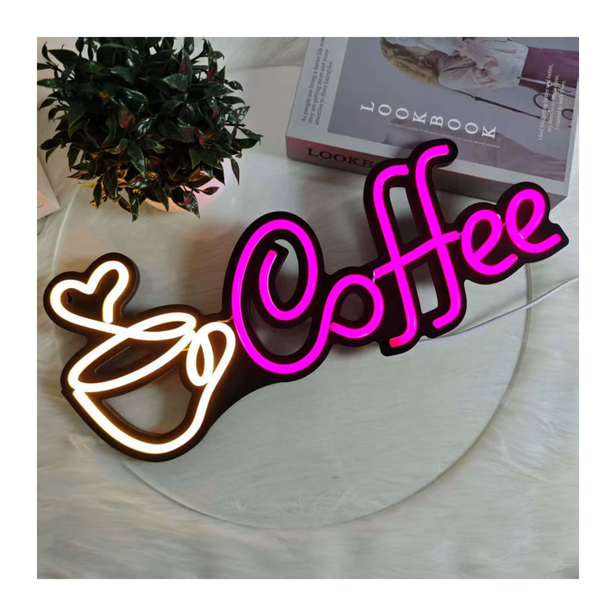 LED Kaffee Neon Wanddekoration in Lila und Bunt für Cafés und Kneipen - Bild 2