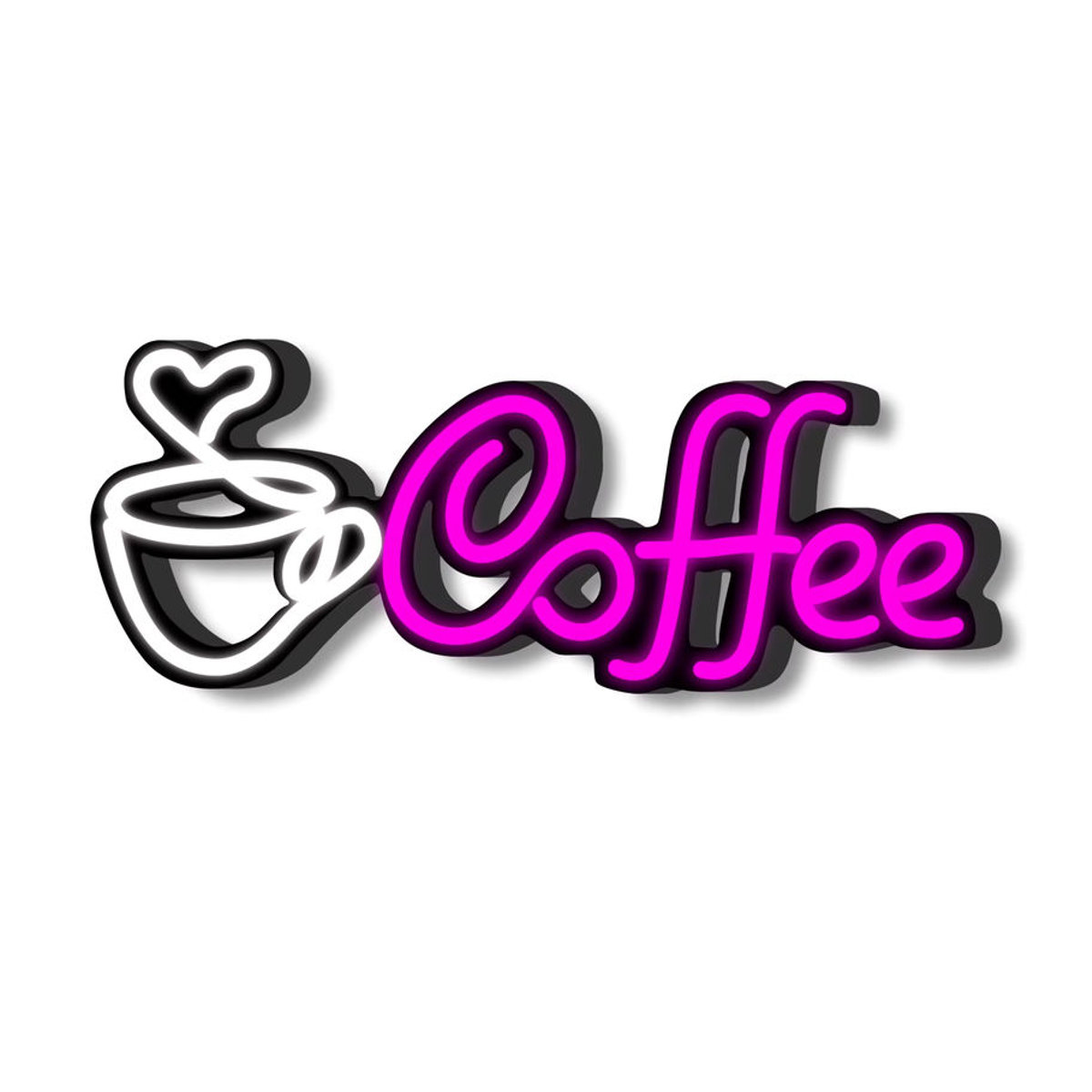LED Kaffee Neon Wanddekoration in Lila und Bunt für Cafés und Kneipen - Bild 7