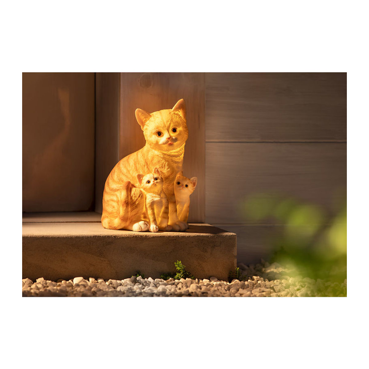 LED-Katzenfamilie von viva domo als dekorative Figur aus Kunstharz in Orange und Mehrfarbig mit warmweißem Licht - Bild 3