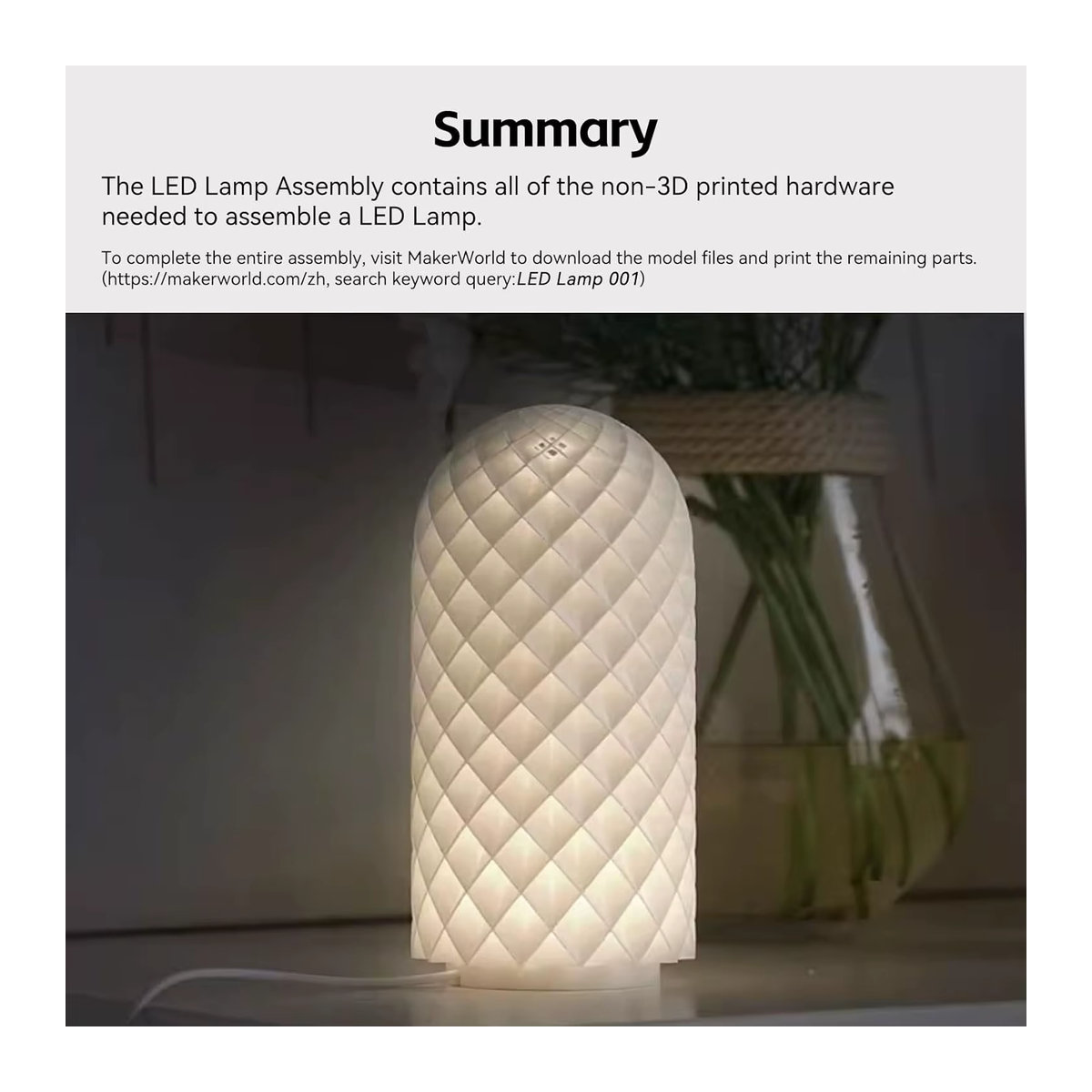 LED-Lampe MH001 für Bambulab A1, A1 Mini, P1P, P1S, X1, X1C, X1E in Weiß mit warmweißem Licht - Bild 3