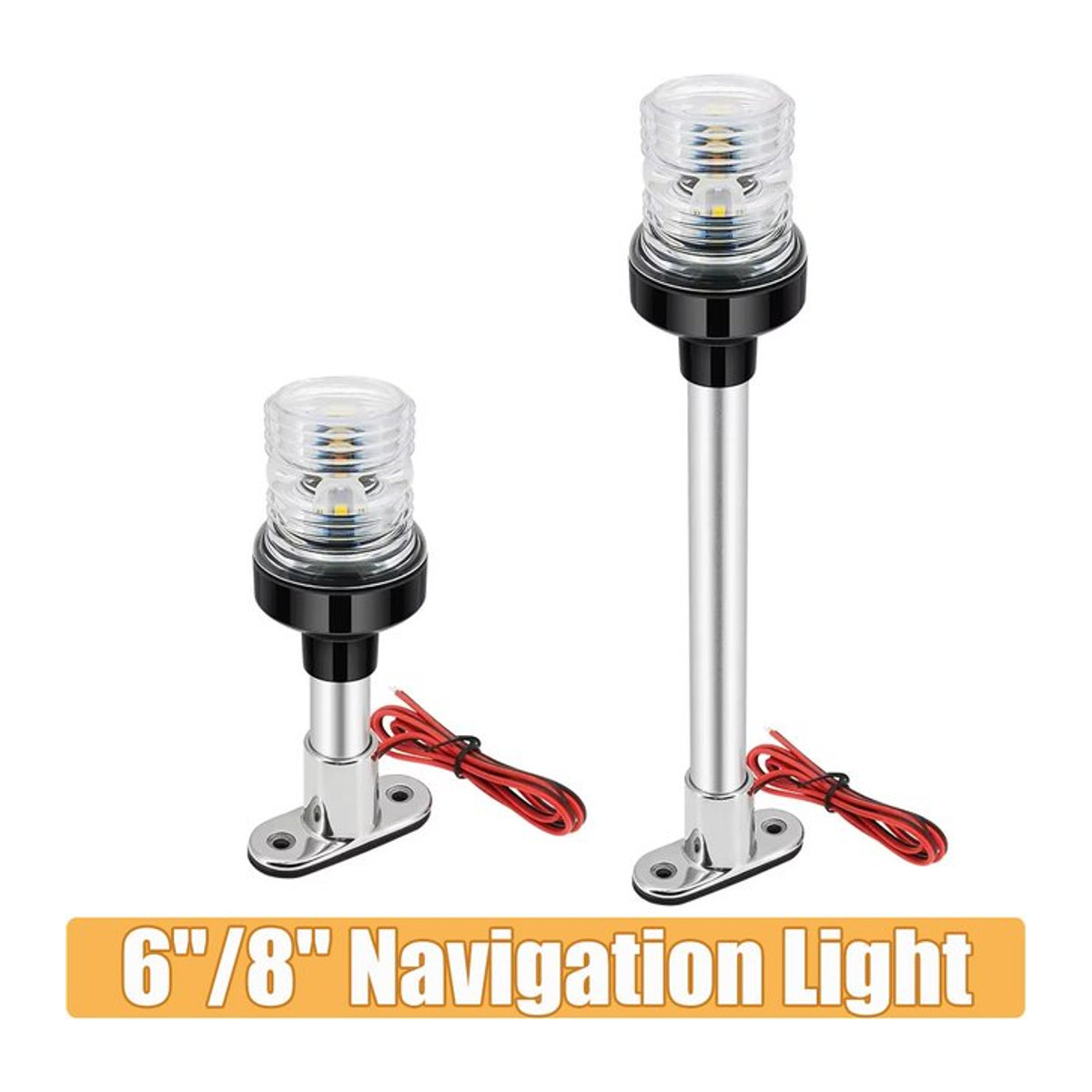 LED Marine Navigationslicht mit Edelstahl Sockel für Boote 12V-24V in 6 Zoll und 8 Zoll Ausführung - Bild 1