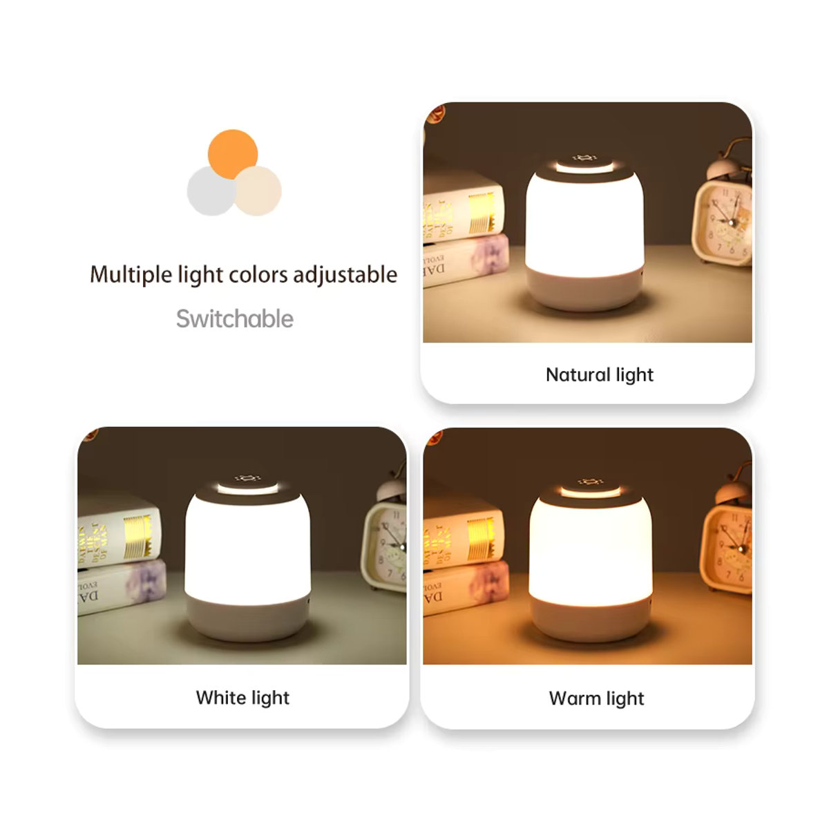 LED Nachtlicht mit Touch-Sensor als minimalistische Tischlampe in Weiß - Bild 4