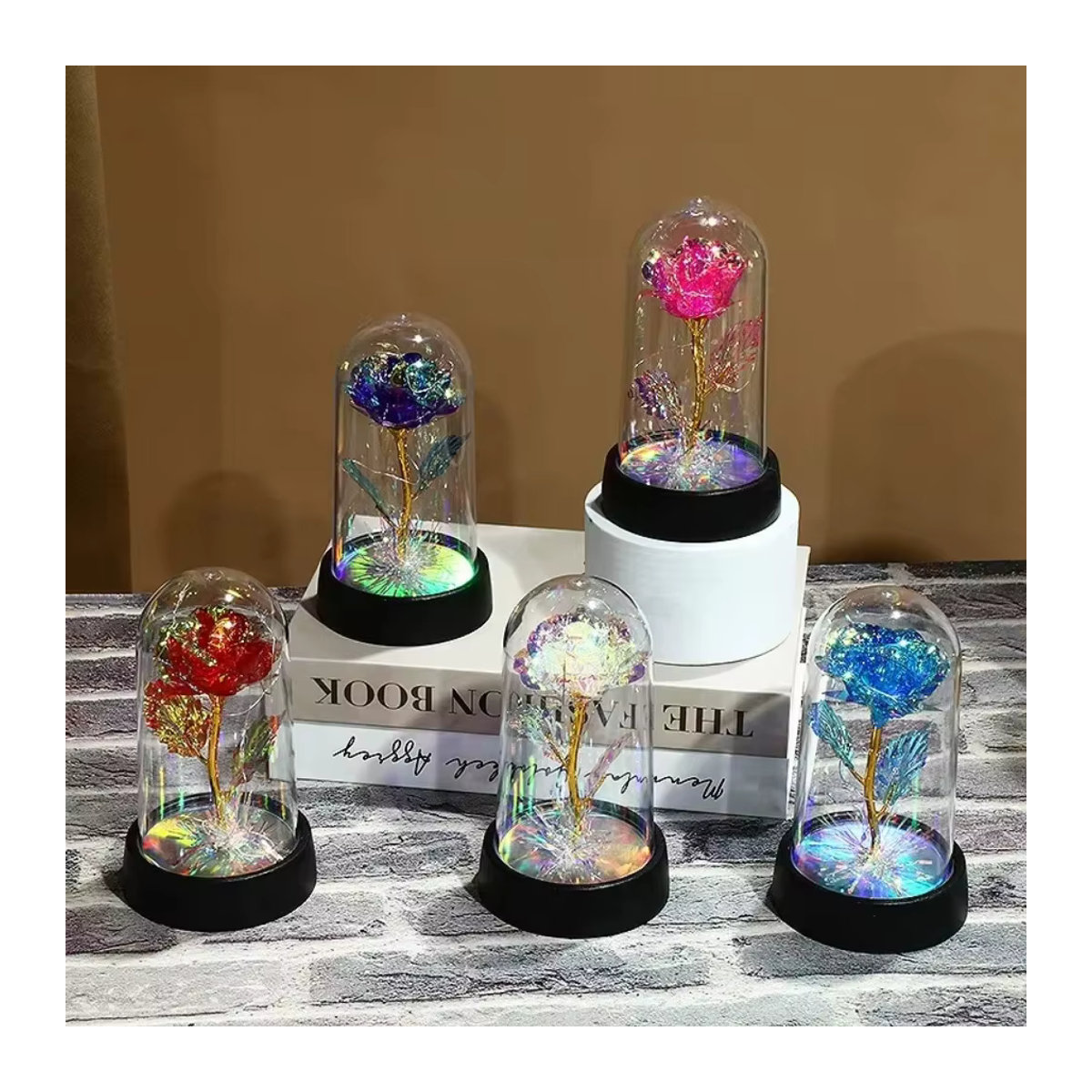 LED Nachttischlampe in Form einer realistischen roten Rose als dekoratives Licht - Bild 2