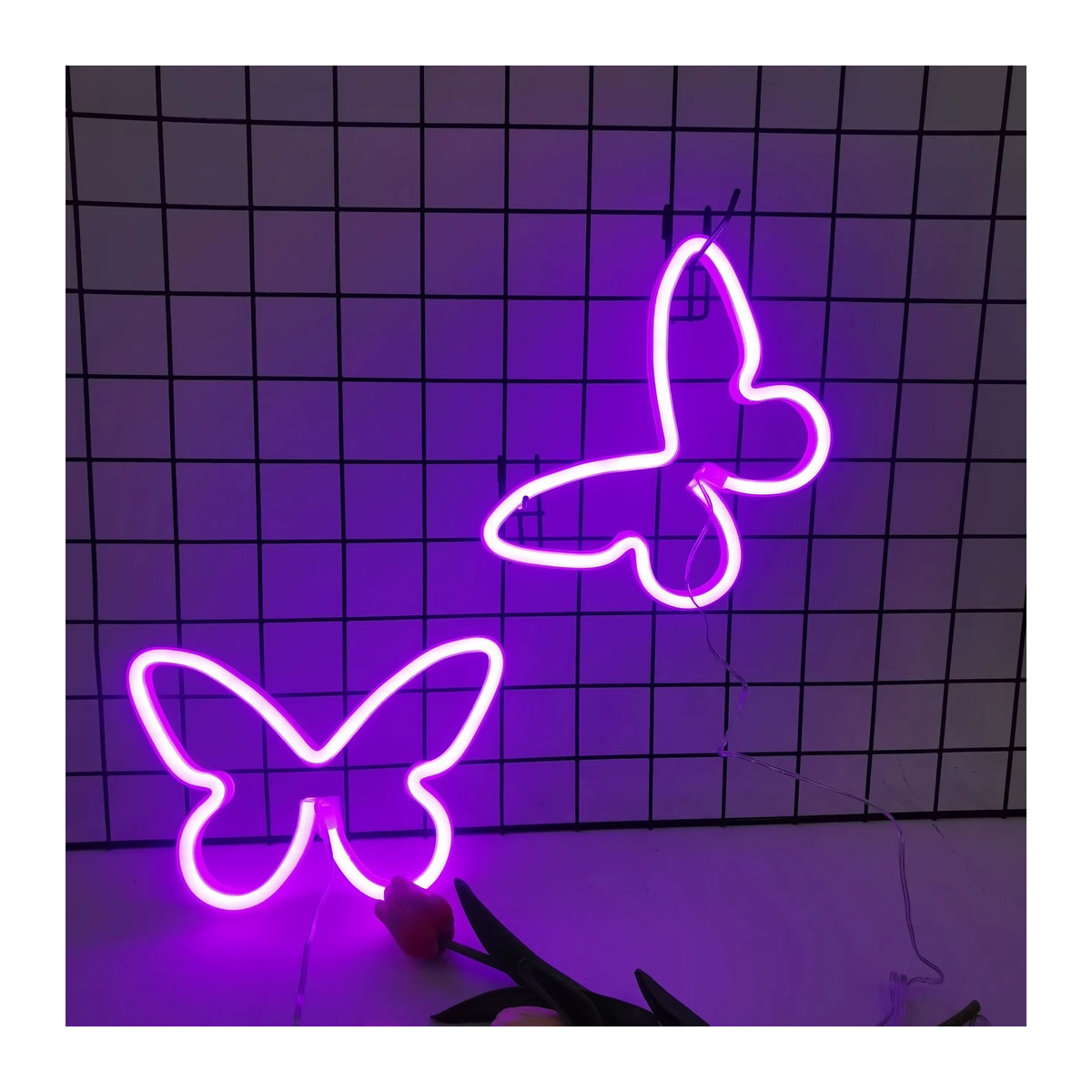 LED Neon Schmetterling Licht in Rosa für die Wand- oder Tischdekoration - Bild 1