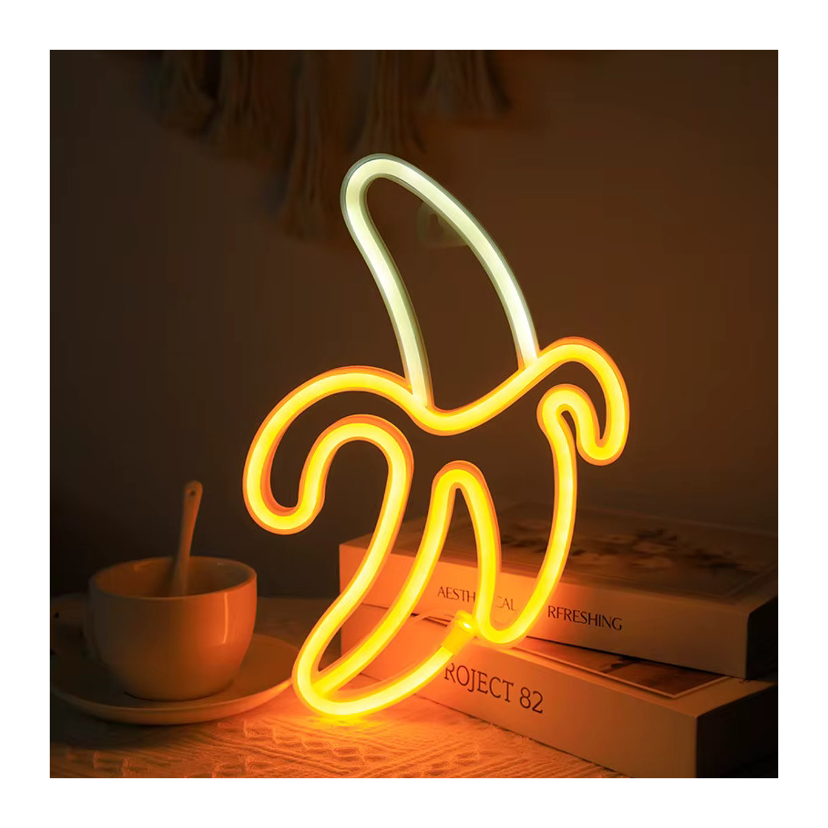 LED-Neonschild Banane in Gelb als Wandlampe für Restaurant und Heimdekoration - Bild 2