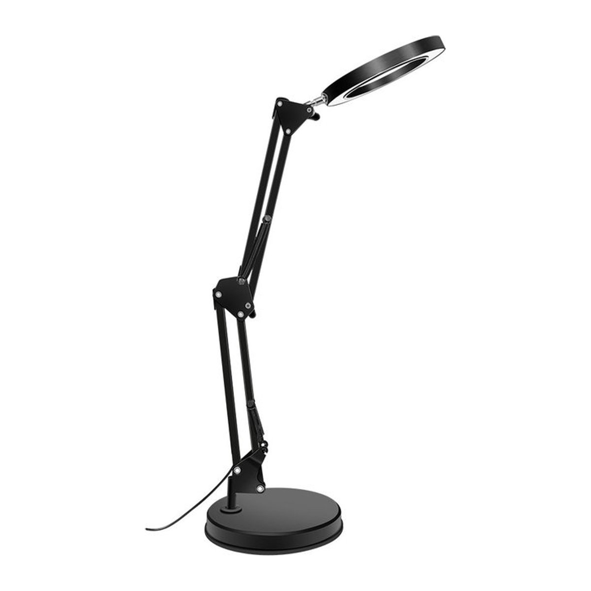 LED Schreibtischlampe mit 10-facher Lupe und verstellbarem Arm in Schwarz - Bild 1