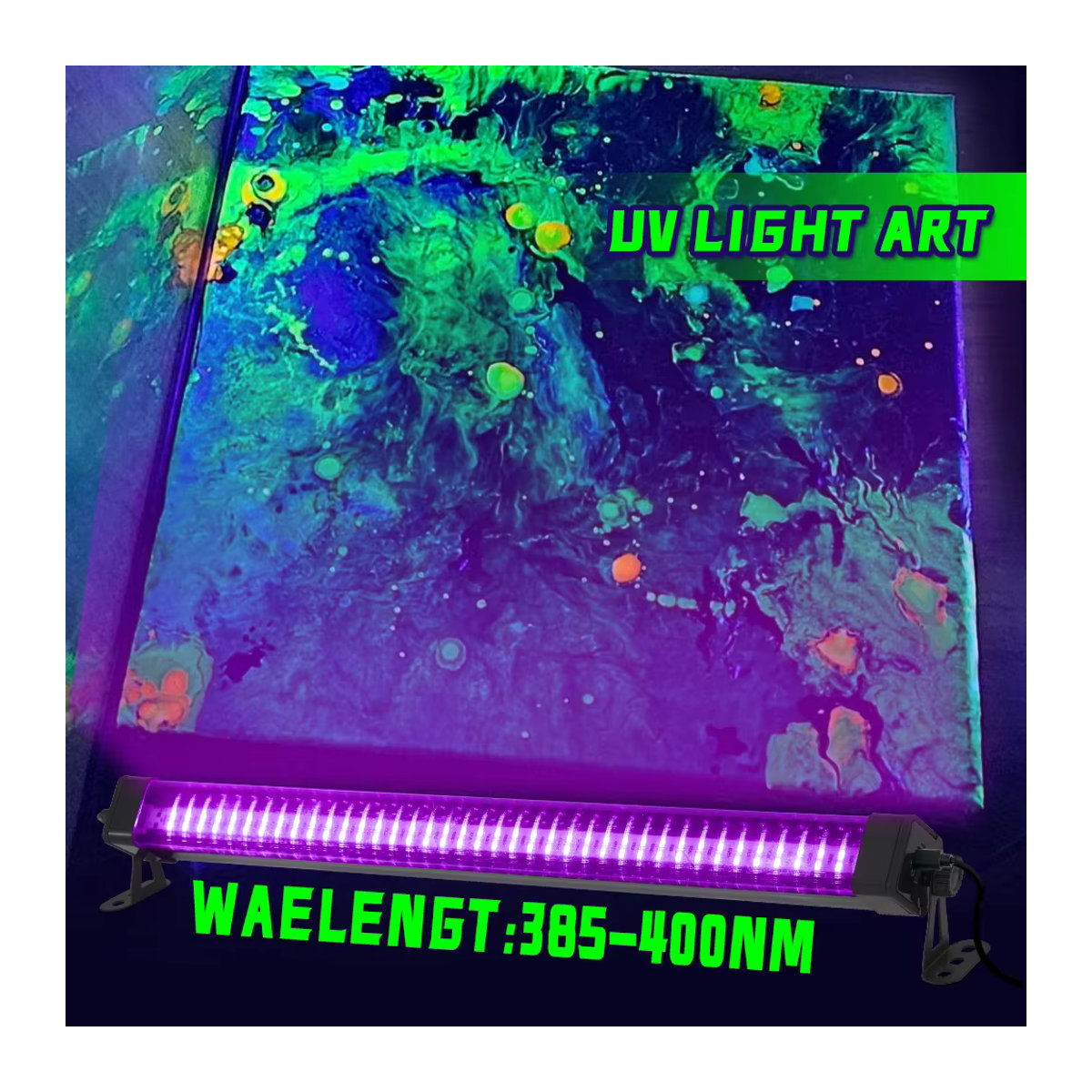 LED Schwarzlichtröhre UV-Lampe mit Schalter und 360-Grad-Drehung für Partys und Körperkunst in Schwarz - Bild 6