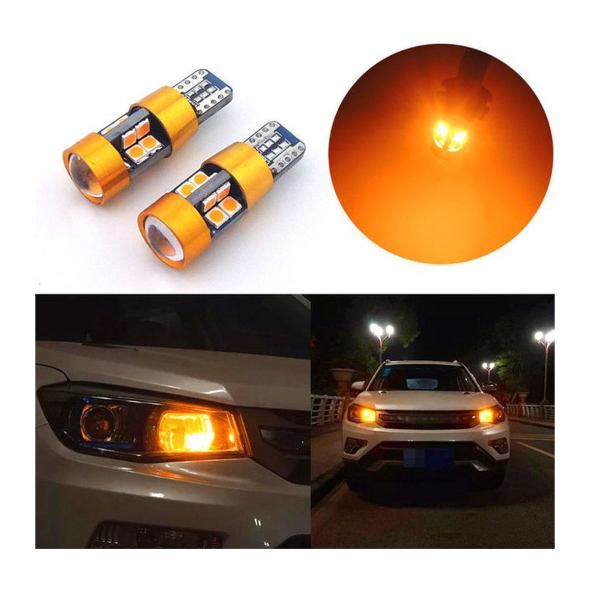 LED-Signallampen Set 1 Paar in Orange Bernstein 12V DC für T10 194NA 2525 2821 2827 - Bild 1