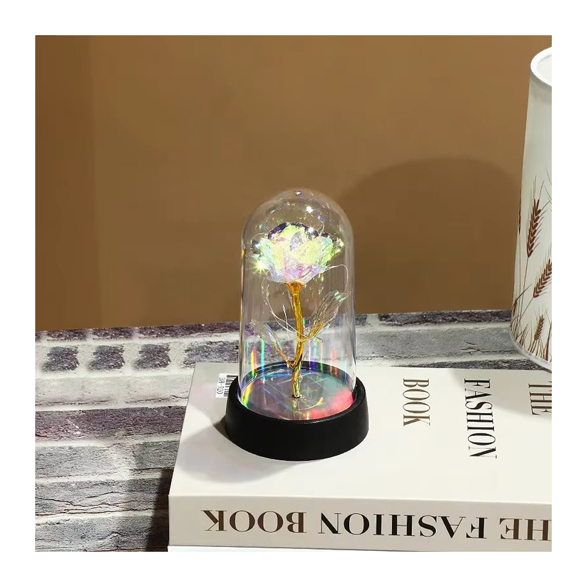 LED Simulation Rose Nachtlicht in Bunt mit realistischem Design als ewige Blume - Bild 3