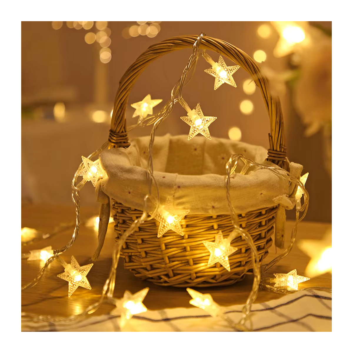 LED Stern Lichterkette in Warmweiß für Weihnachten, Hochzeit und Party Dekoration - Bild 2
