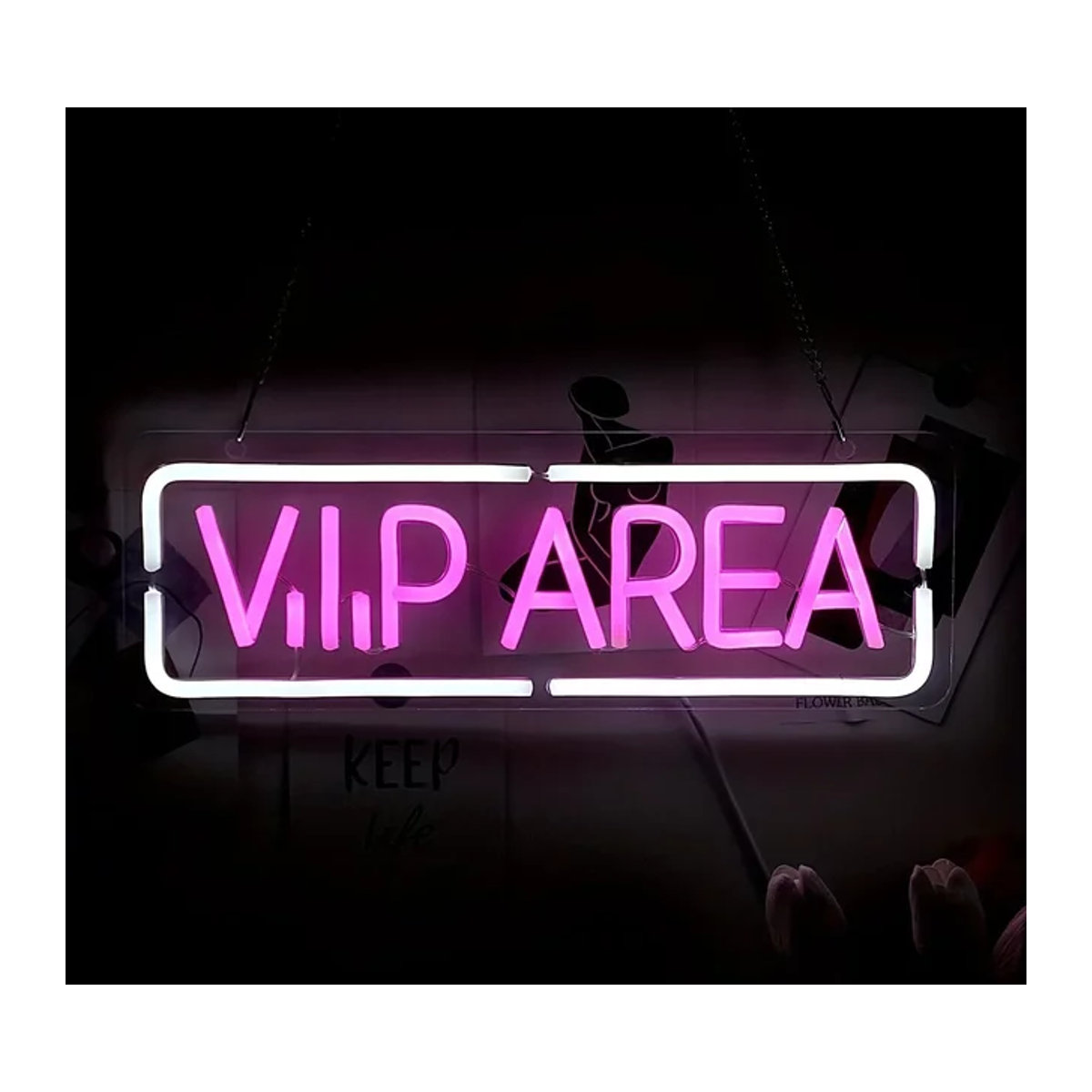LED VIP-Bereich Nachtlicht aus Acryl in Rosa für Bar, Restaurant und Club mit USB-Anschluss - Bild 1
