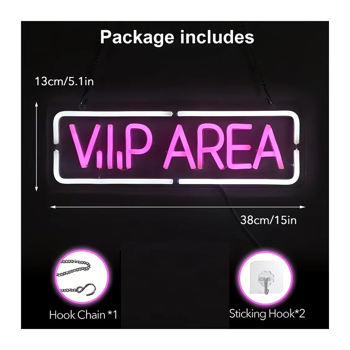 LED VIP-Bereich Nachtlicht aus Acryl in Rosa für Bar, Restaurant und Club mit USB-Anschluss - Bild 2