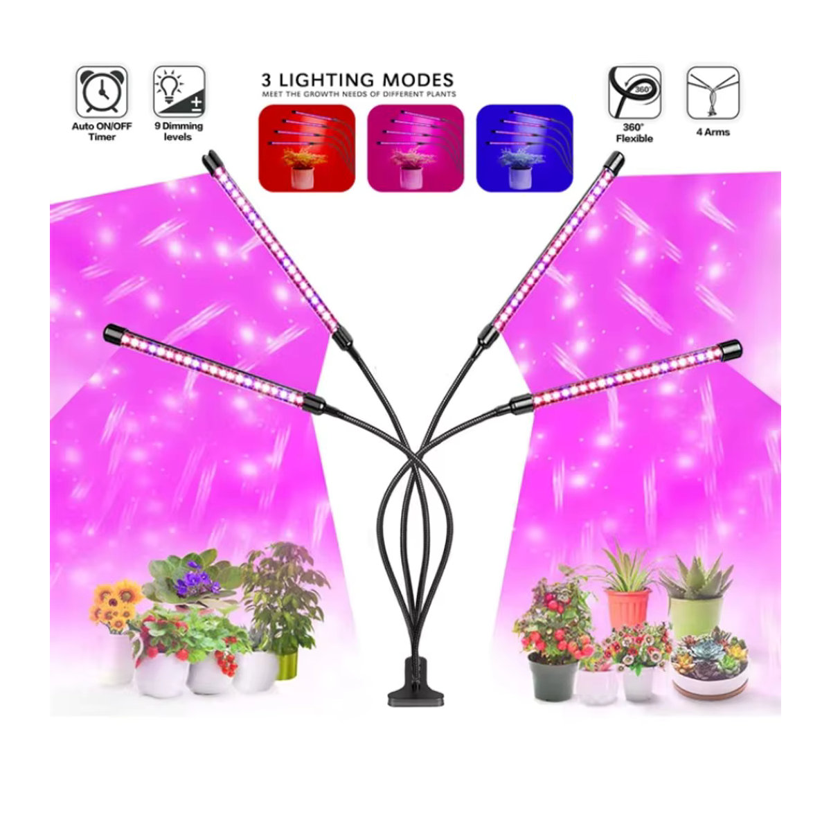 LED Vollspektrum Pflanzenlampe für Indoor-Anlagen und Gewächszelte mit USB 5V Anschluss - Bild 2