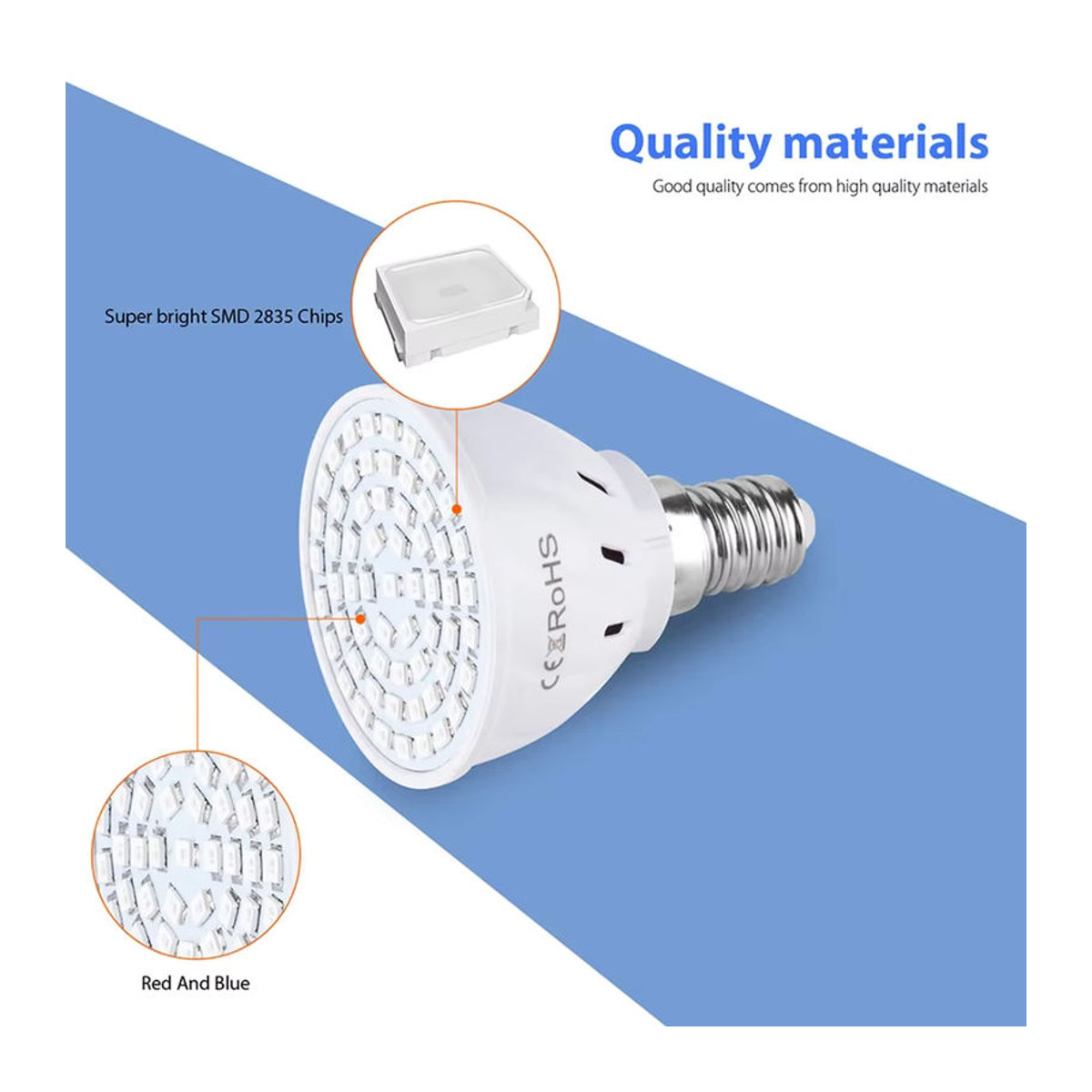 LED Vollspektrum Pflanzenlampe für Indoor Growbox und Topfpflanzen E27 E14 GU10 MR16 9W - Bild 2