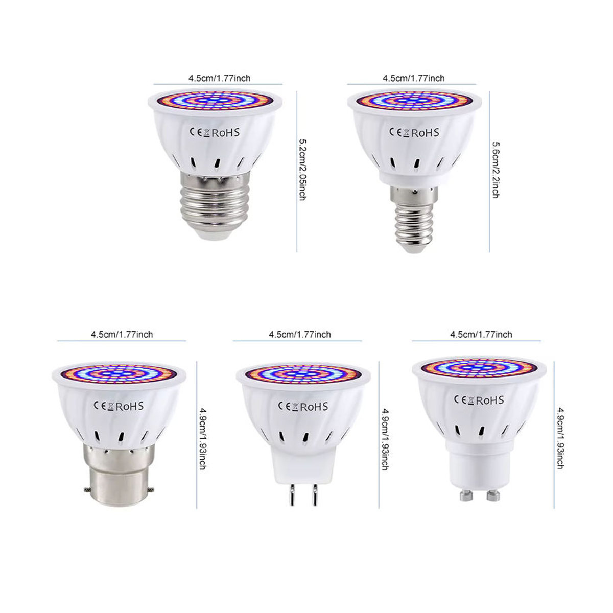LED Vollspektrum Pflanzenlampe für Indoor Growbox und Topfpflanzen E27 E14 GU10 MR16 9W - Bild 5