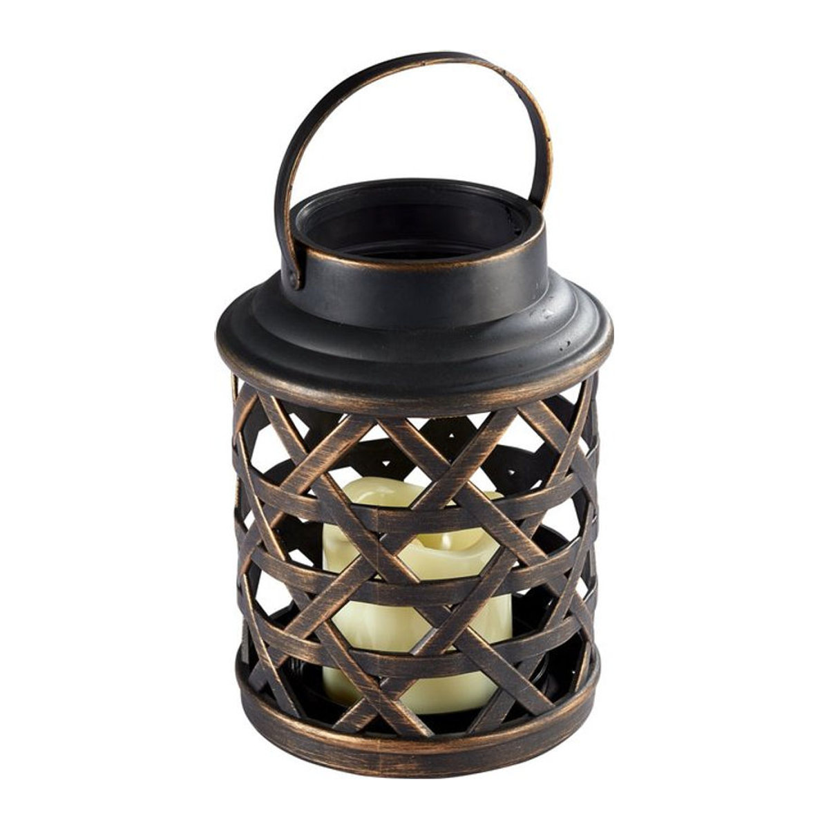 LED-Windlicht 2 in 1 von viva domo in Schwarz aus Metall mit warmweißem Licht - Bild 1