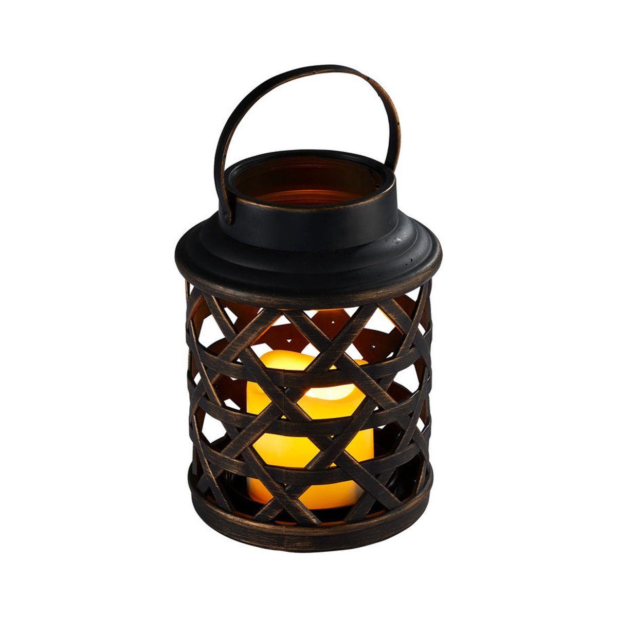 LED-Windlicht 2 in 1 von viva domo in Schwarz aus Metall mit warmweißem Licht - Bild 2