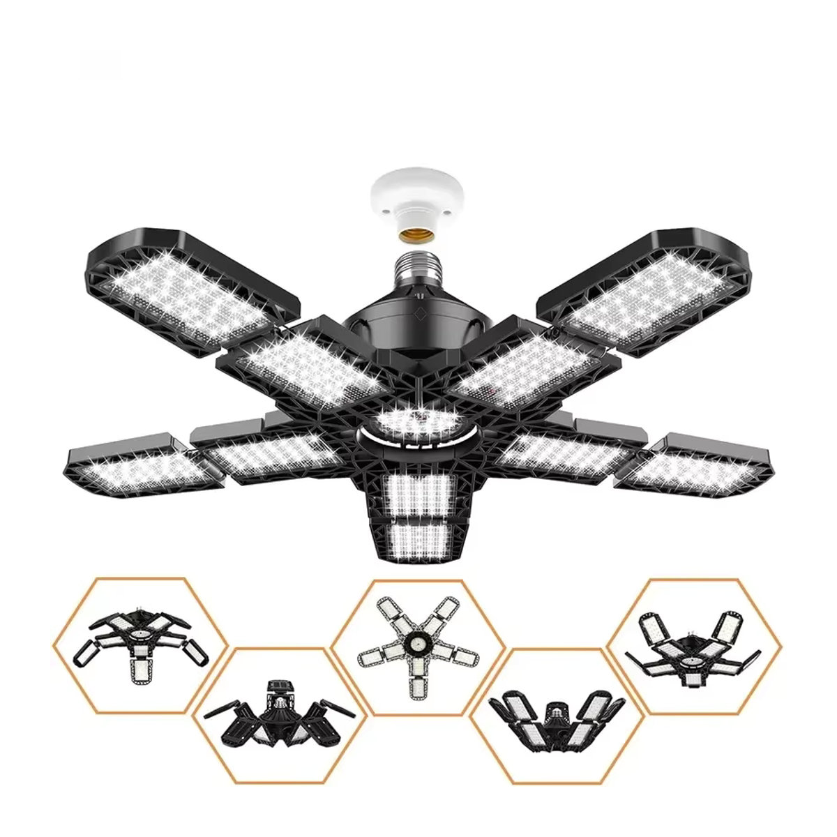 ledcbet Verformbare LED Deckenlampe in Schwarz mit E27 Fassung für industrielle Beleuchtung in Garage, Lager und Werkstatt - Bild 7