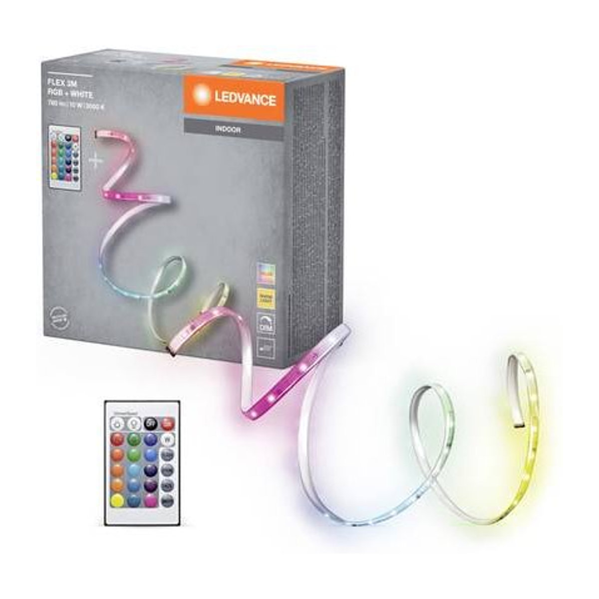 LEDVANCE FLEX RGB LED-Streifen-Basisset mit Fernbedienung, 3m, Bunt und Warmweiß - Bild 1