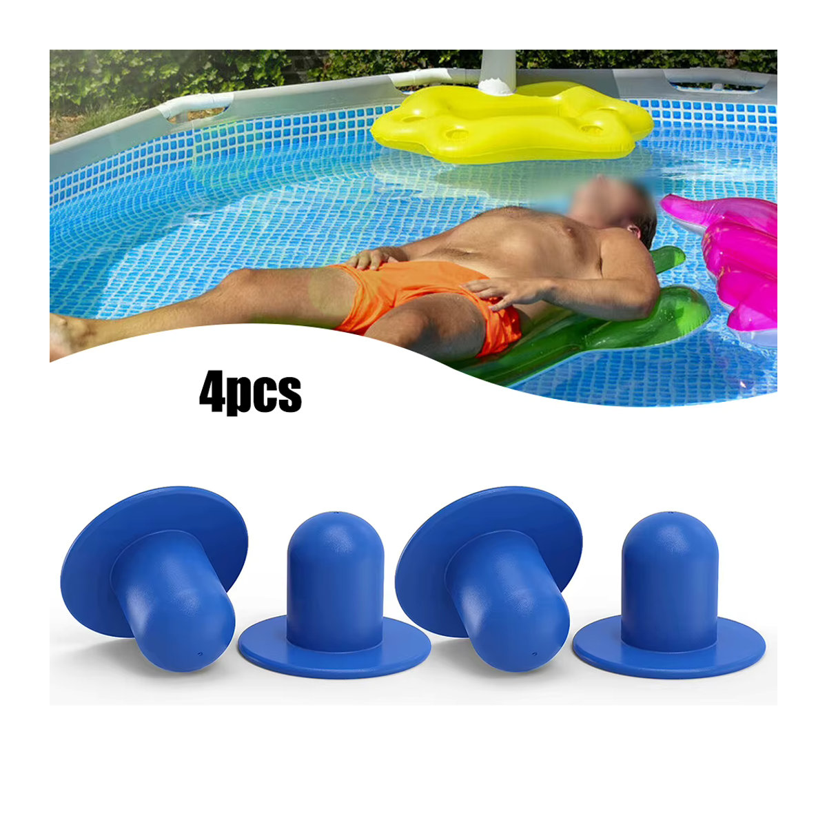 LEENKEA 4-teiliges Schwimmbad-Set in Blau aus Kunststoff - Bild 3