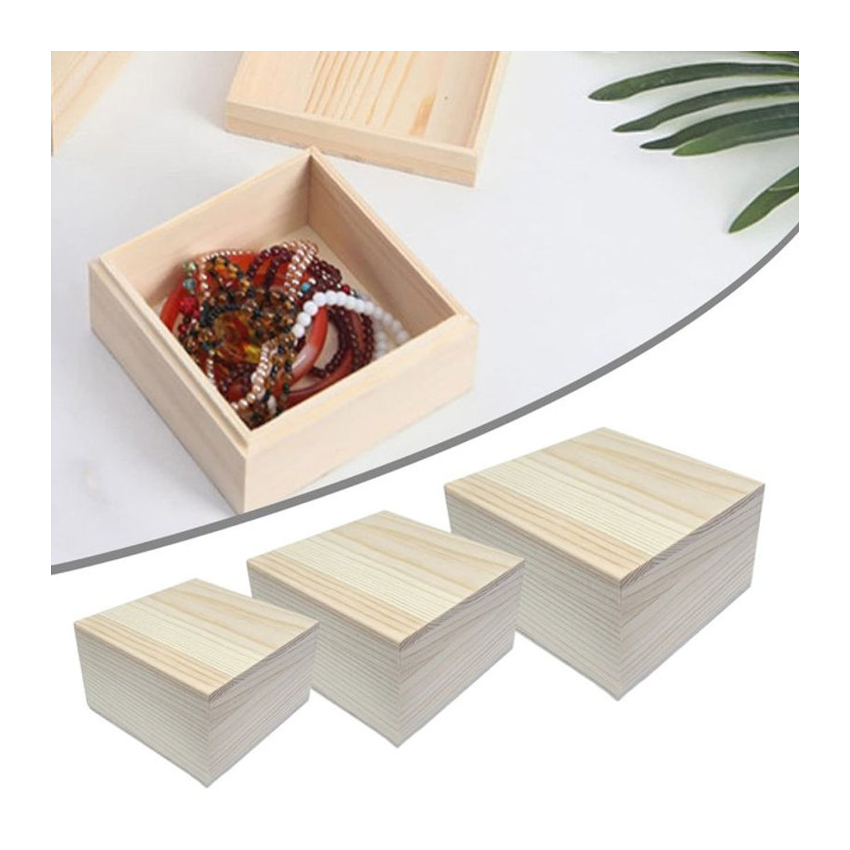 LEENKEA Holzkiste aus Kiefernholz in Braun als handgefertigte Aufbewahrungsbox für Schmuck und Sammlerstücke - Bild 1