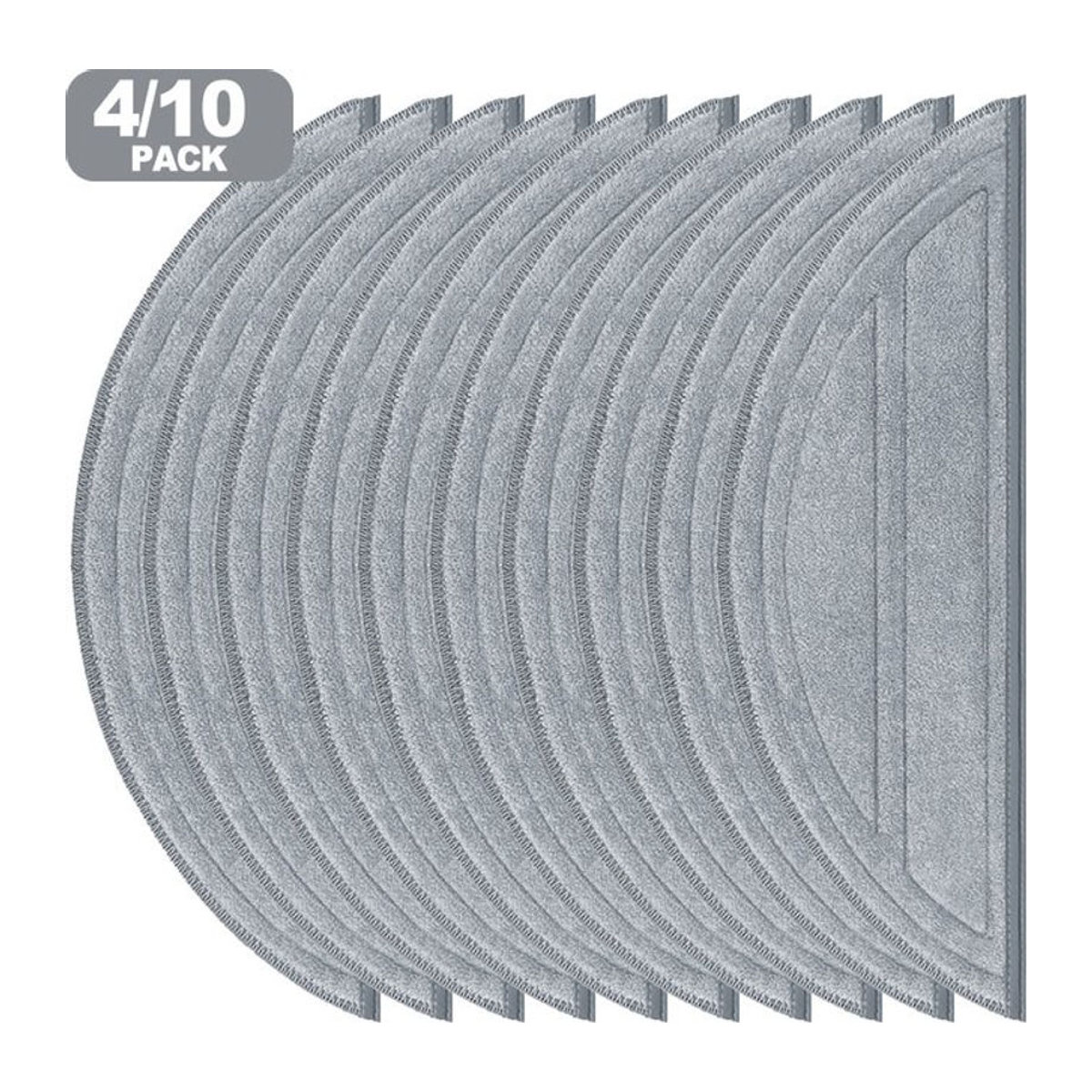 LEENKEA Mikrofaser Mopp Tücher in Grau für Roborock Q10 S5, Q10 S5+, Q10 VF, Q10V und Q10V+ Ersatzmopps (4/10 Stück) - Bild 1