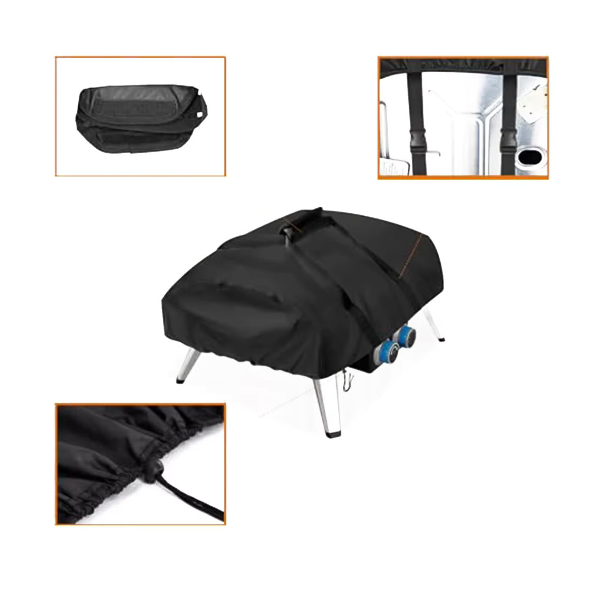 LEENKEA Pizzaofen-Abdeckung für Tefal Gasofen, Schwarz, B/T/H: 71 x 52 x 35 cm - Bild 3