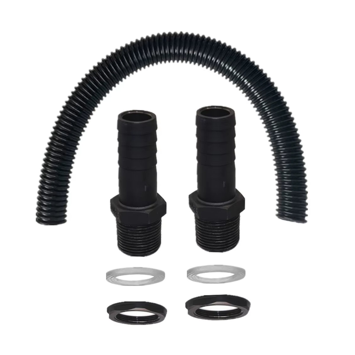 LEENKEA Regenwasser-Regenfass-Verbindungskit mit 25mm Stecker für Schlauchanschluss und Rohrverlängerung in Schwarz - Bild 2