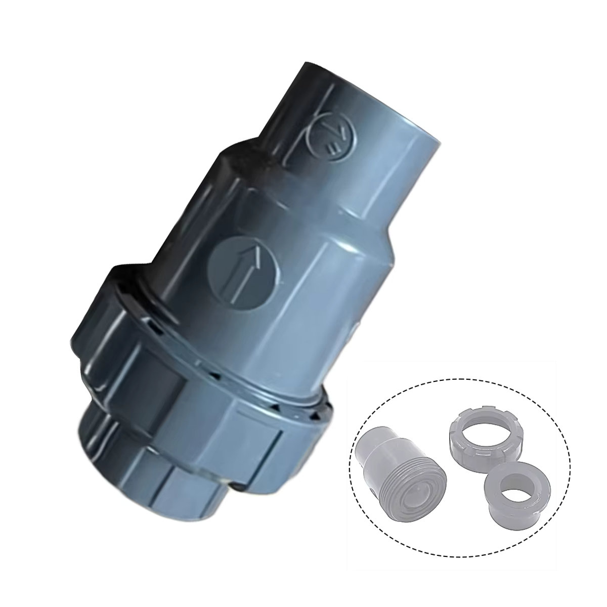 LEENKEA Rückschlagventil aus grauem PVC für Pool Zubehör, Durchmesser: 32 mm - Bild 6