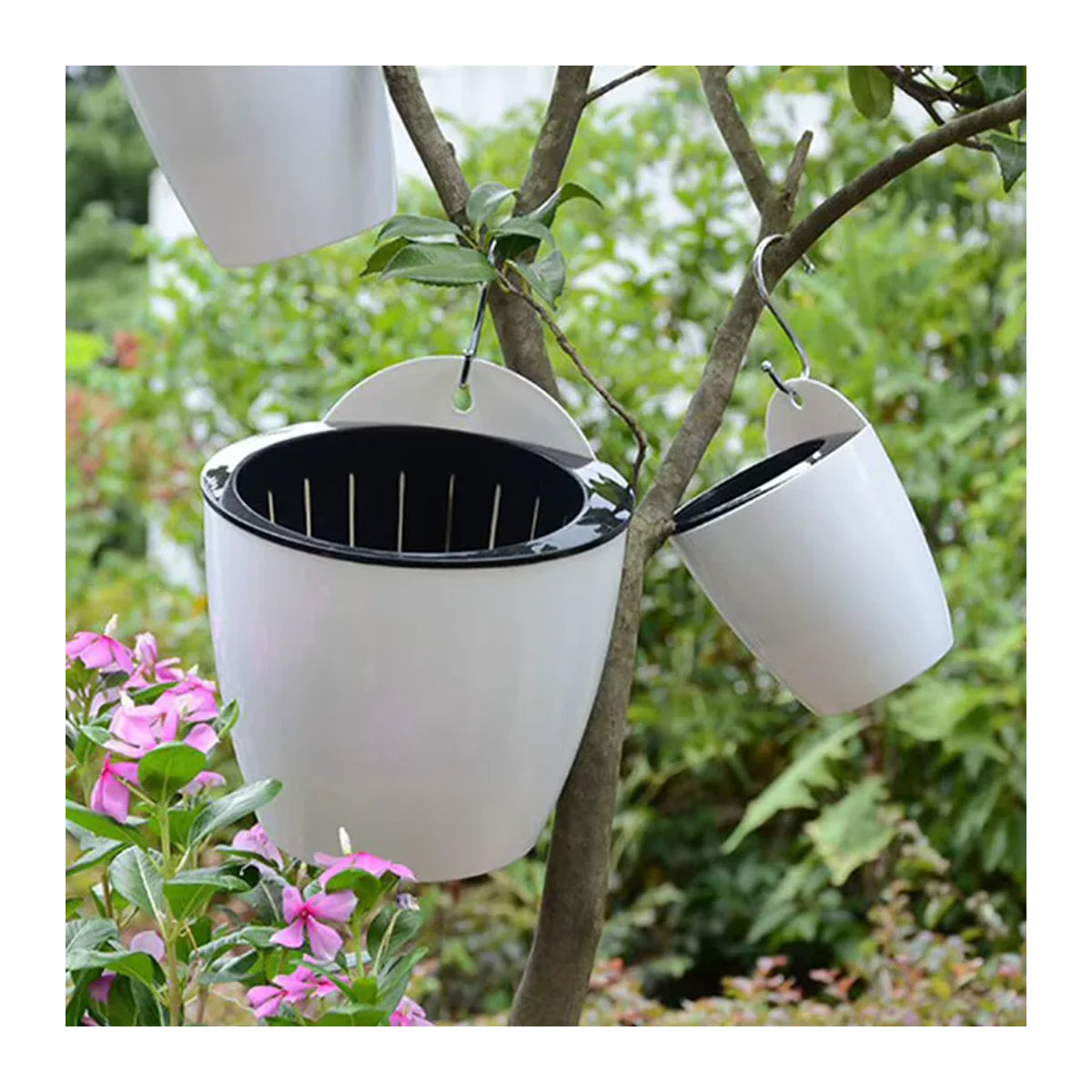 LEENKEA Wand-Blumentopf mit automatischem Bewässerungssystem für Hydrokulturen und Bodenpflanzen aus Kunststoff, Grün - Bild 2