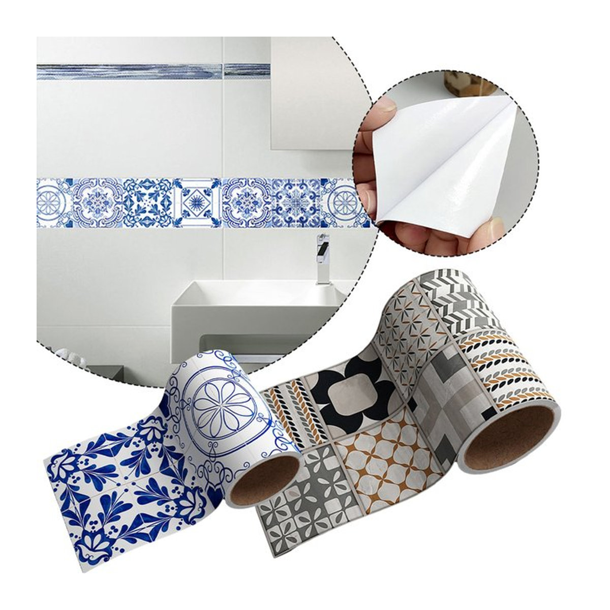 LEENKEA Wandaufkleber mit geometrischem und orientalischem Design, wasserdicht und selbstklebend, mehrfarbig - Bild 1
