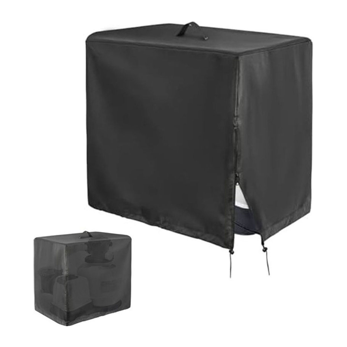 LEENKEA Wasserdichte Sandfilterabdeckung aus 420D Oxford-Gewebe für Krystal Clear Pool Pumpen, Schwarz, H x B x T: 62 x 55 x 50 cm - Bild 1