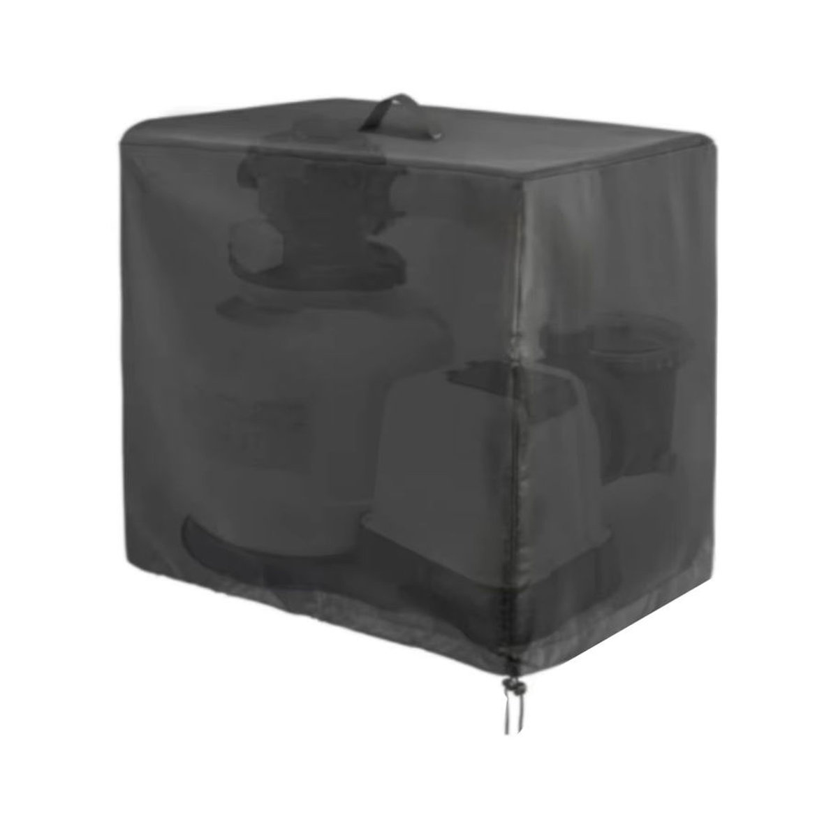 LEENKEA Wasserdichte Sandfilterabdeckung aus 420D Oxford-Gewebe für Krystal Clear Pool Pumpen, Schwarz, H x B x T: 62 x 55 x 50 cm - Bild 6