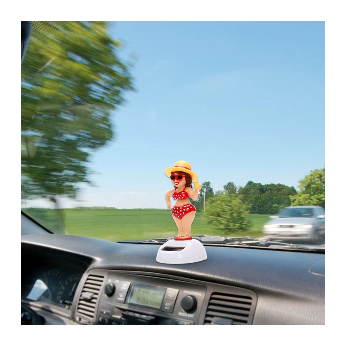 LEEPEE Kaktus Soldat Solarbetriebene Auto Dashboard Dekoration, Tanzende Figur in Mehrfarbig - Bild 2