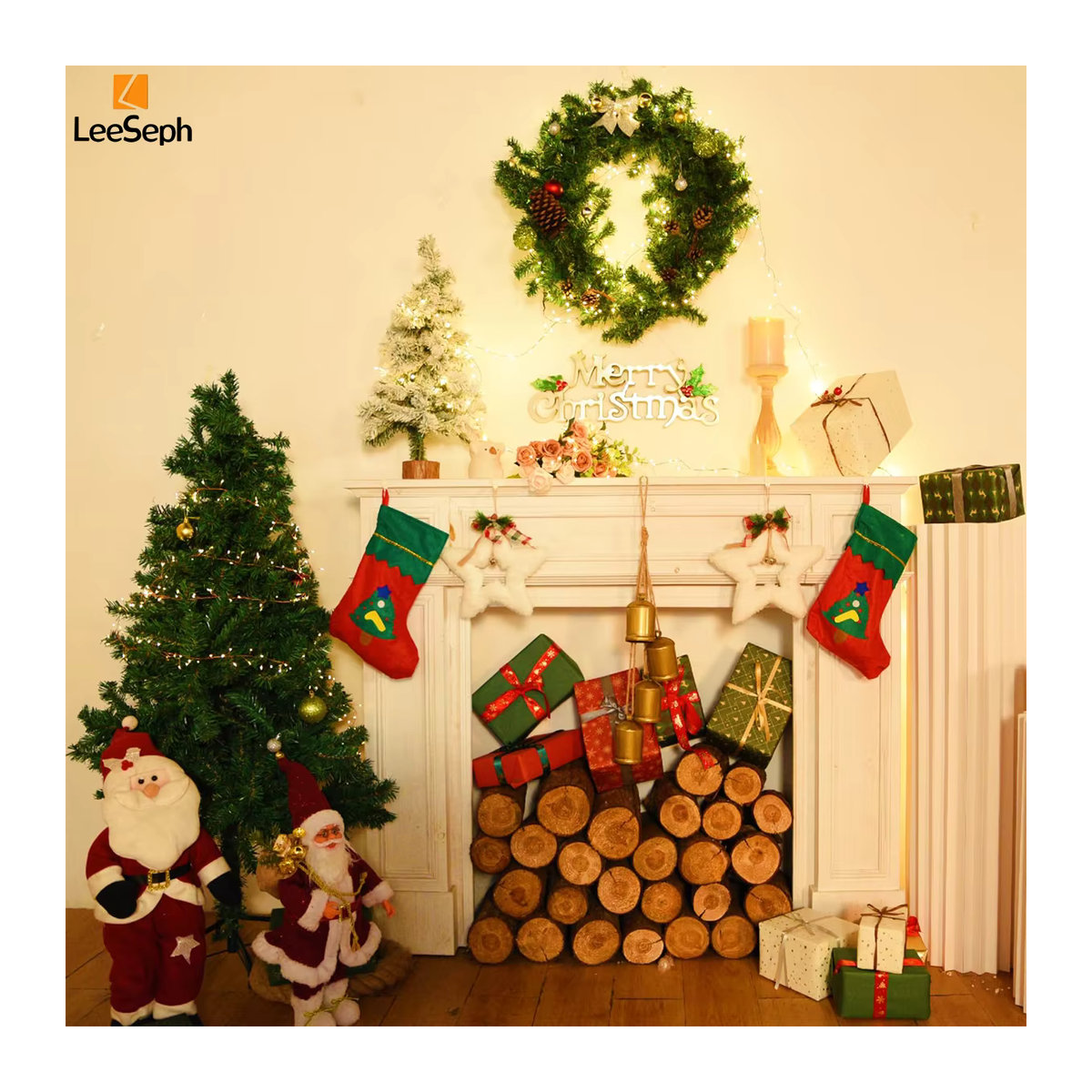 Leeseph Weihnachts Hängeornament aus Metall in Gold mit Glocken und Schnur - Bild 5