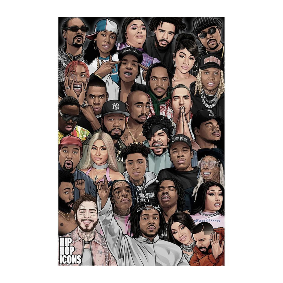 Legends Collection Hip Hop Icons Poster in Schwarz und Mehrfarbig auf Papier - Bild 2