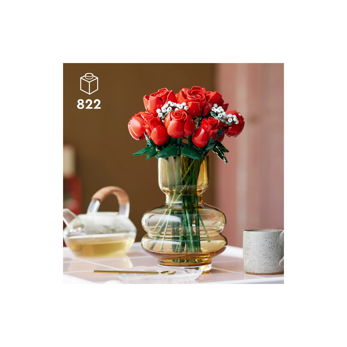 LEGO Icons Rosenstrauß 10328 – Florales Set in Rot, Grün und Weiß - Bild 3