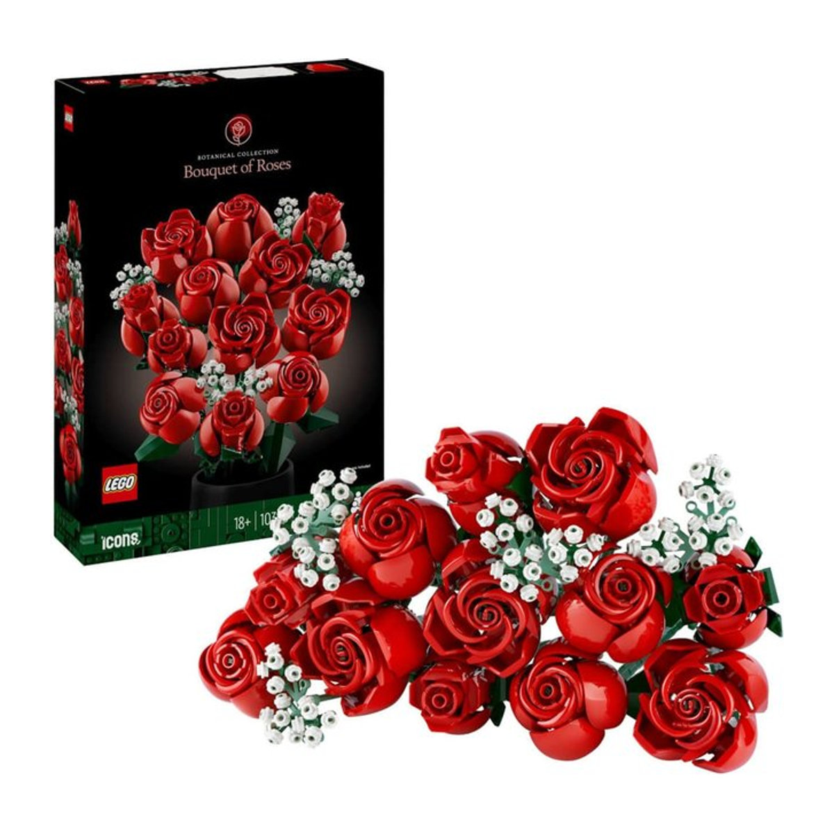 LEGO Icons Rosenstrauß 10328 – Florales Set in Rot, Grün und Weiß - Bild 7