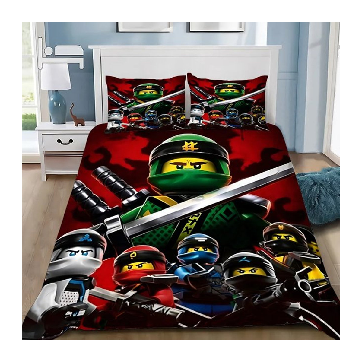 LEGOES Ninjago 3D-Cartoon Bettwäsche-Set mit Digitaldruck, mehrfarbig - Bild 1