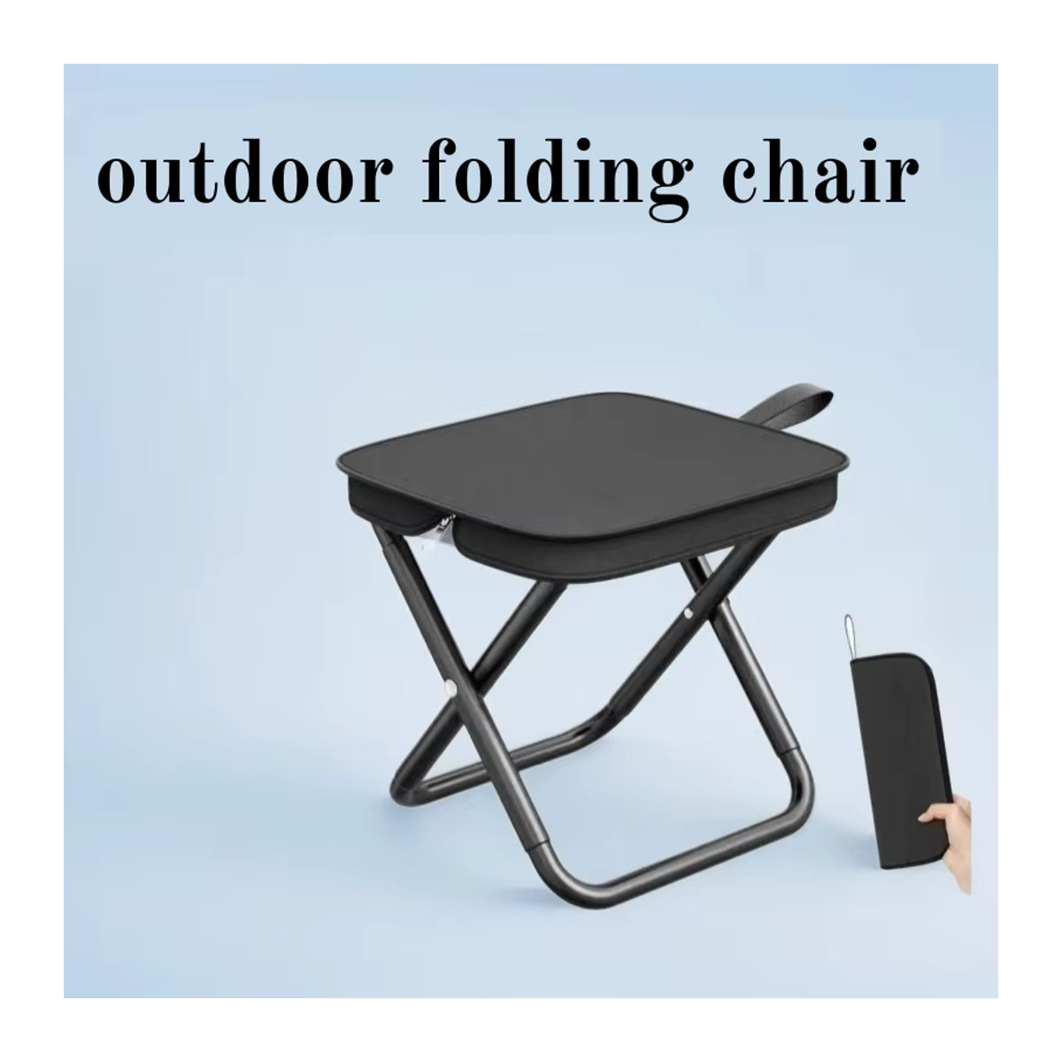 Leichter Camping-Klappstuhl und Outdoor-Klapphocker aus Metall in Grün oder Schwarz - Bild 2