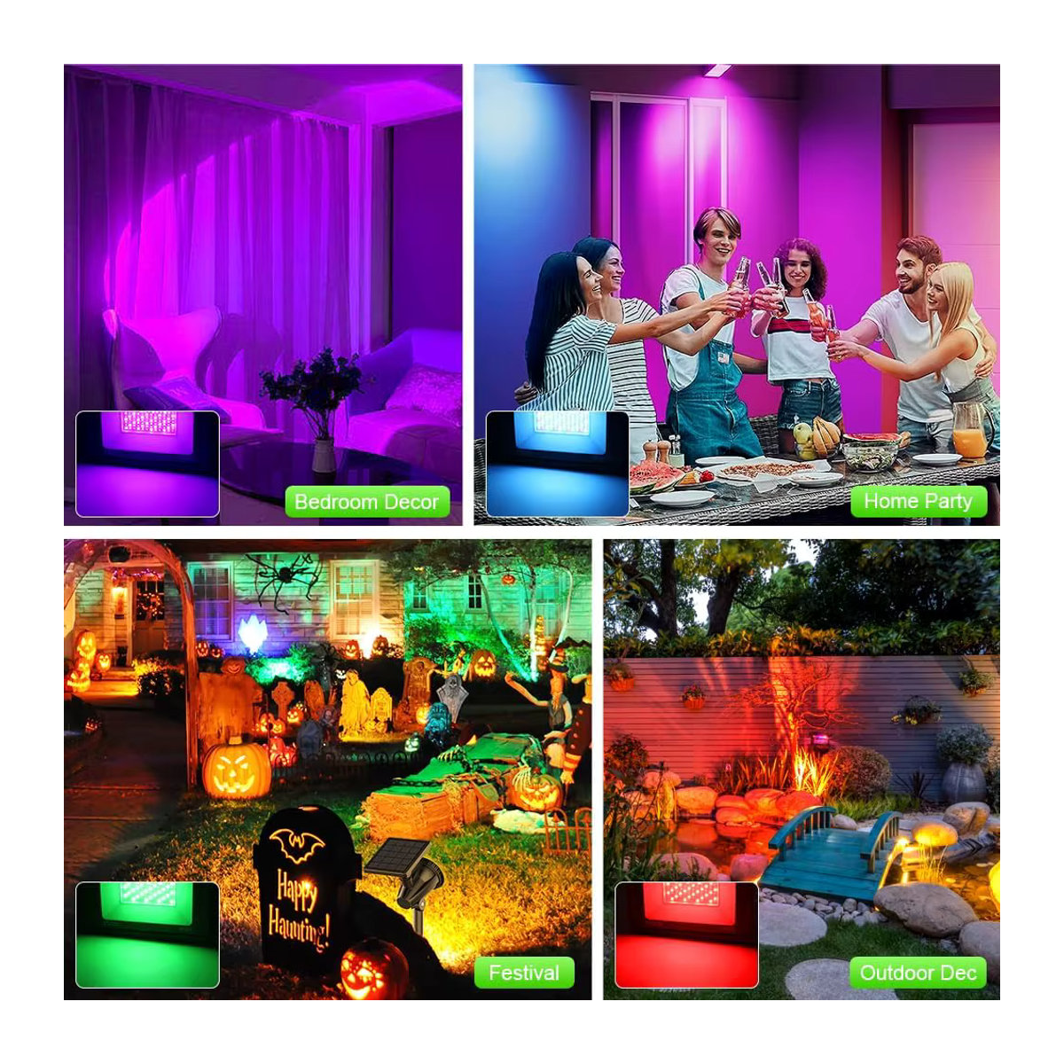 LeiiGeeGo RGB LED Außenstrahler IP66 Wasserdicht in Schwarz - Bild 6