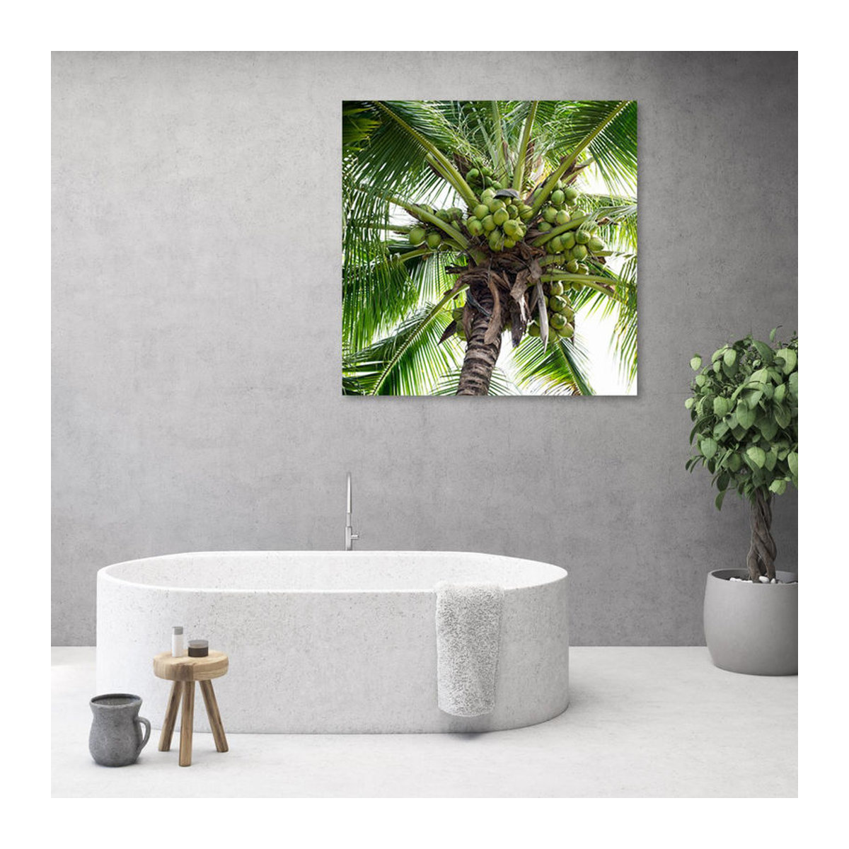 Leinwand Feeby Kokospalm Landschaft Dekoration Grün B/B/H: 30 x 30 x 30 cm - Bild 2