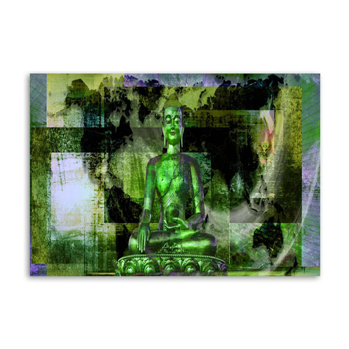 Leinwandbild Feeby Abstrakter Buddha Zen Spa in Grün, B: 60 cm, H: 40 cm - Bild 2