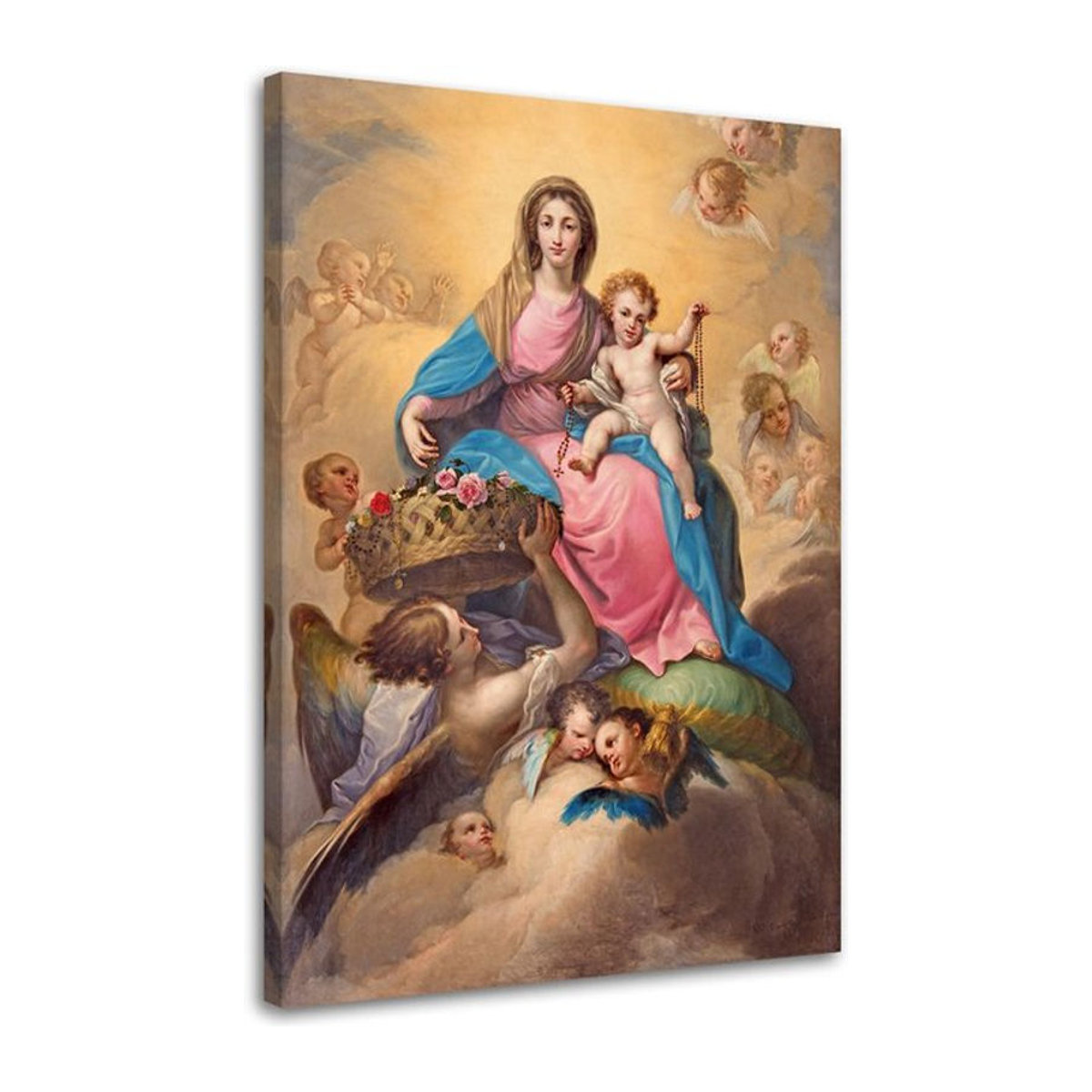 Leinwandbild Feeby Jungfrau Maria mit Kind und Engeln Segovia, mehrfarbig, B: 60 cm, H: 40 cm - Bild 1