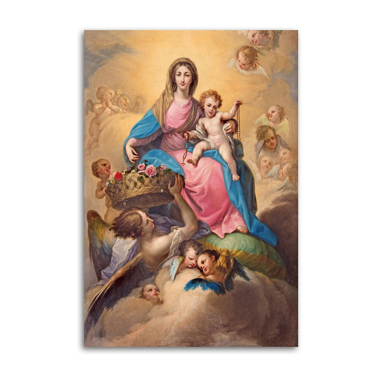 Leinwandbild Feeby Jungfrau Maria mit Kind und Engeln Segovia, mehrfarbig, B: 60 cm, H: 40 cm - Bild 3