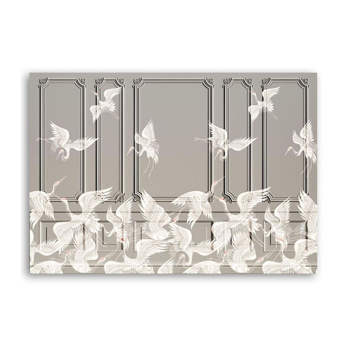 Leinwandbild Kraniche im Flug von Feeby, modern, grau, B: 60 cm, H: 40 cm - Bild 2